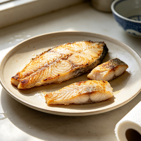 Golden Pan-Seared Tilapia Fish Steaks
