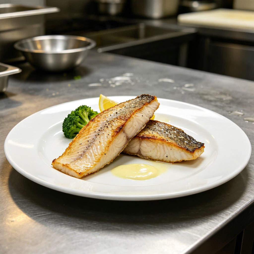 Golden Pan-Seared Tilapia Fish Steaks